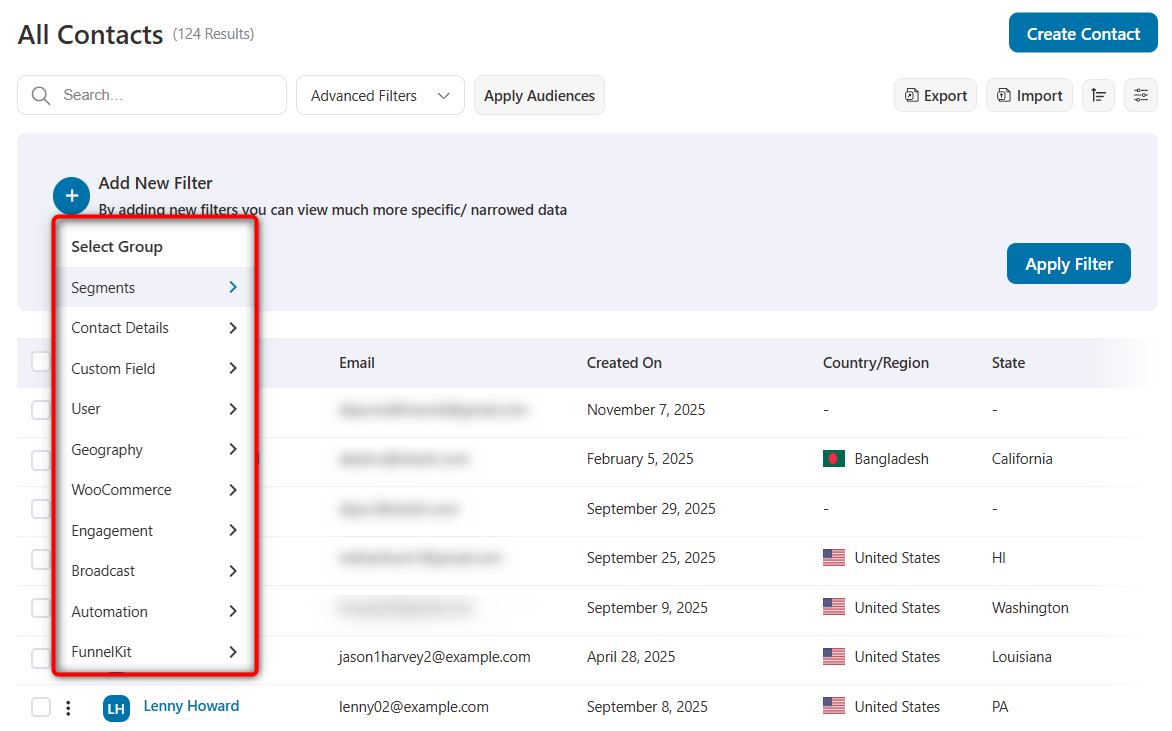 Advanced Filters in FunnelKit Automations WordPress CRM