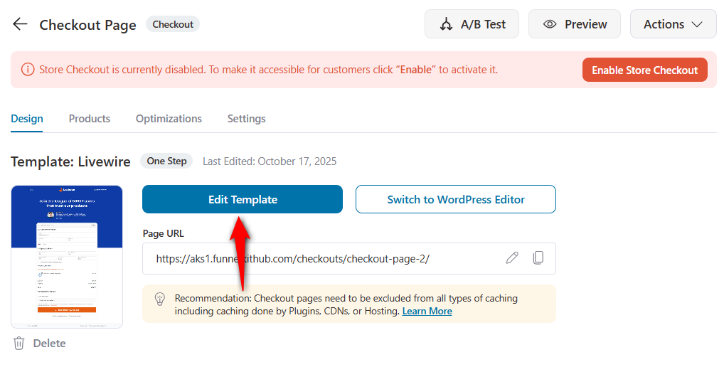 Edit template to start customizing your learndash woocommerce store checkout page
