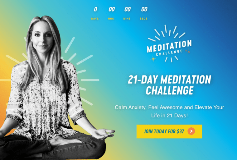 Gabby Bernstein's meditation challenge - LearnDash WooCommerce example