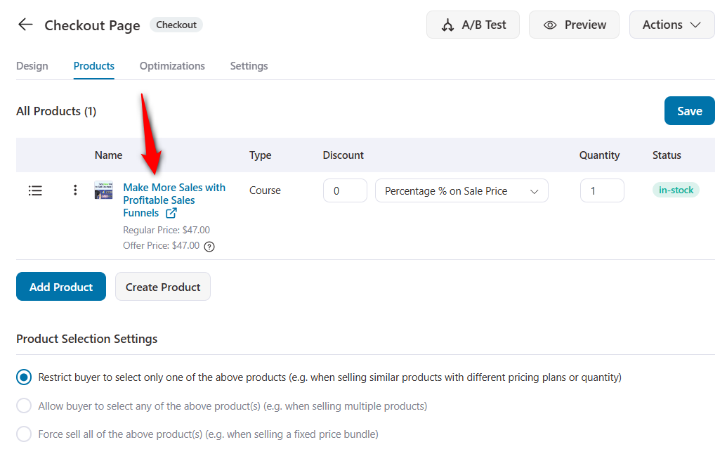 LearnDash course added to woocommerce product-specific checkout