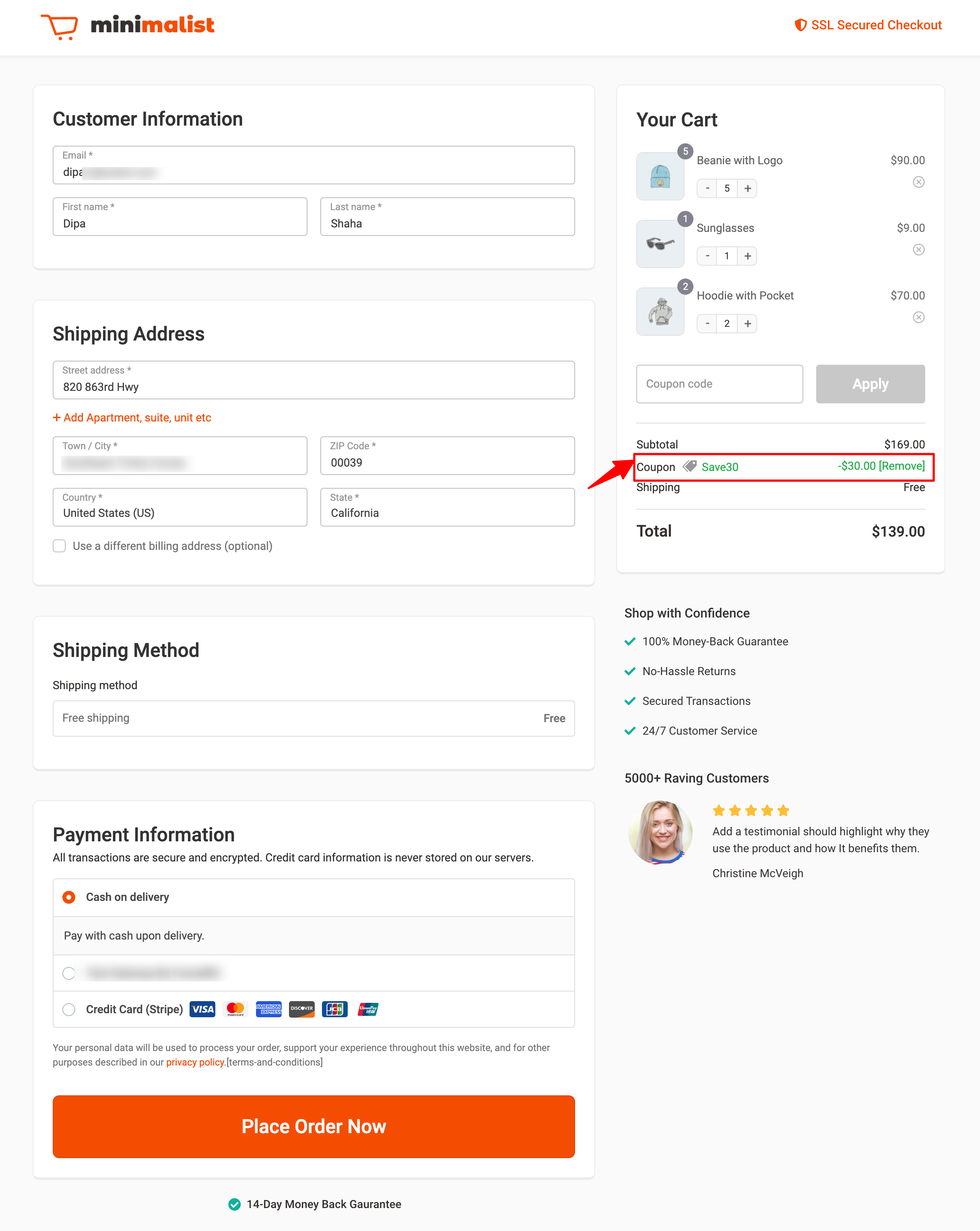 Preview of WooCOmmerce auto apply coupon