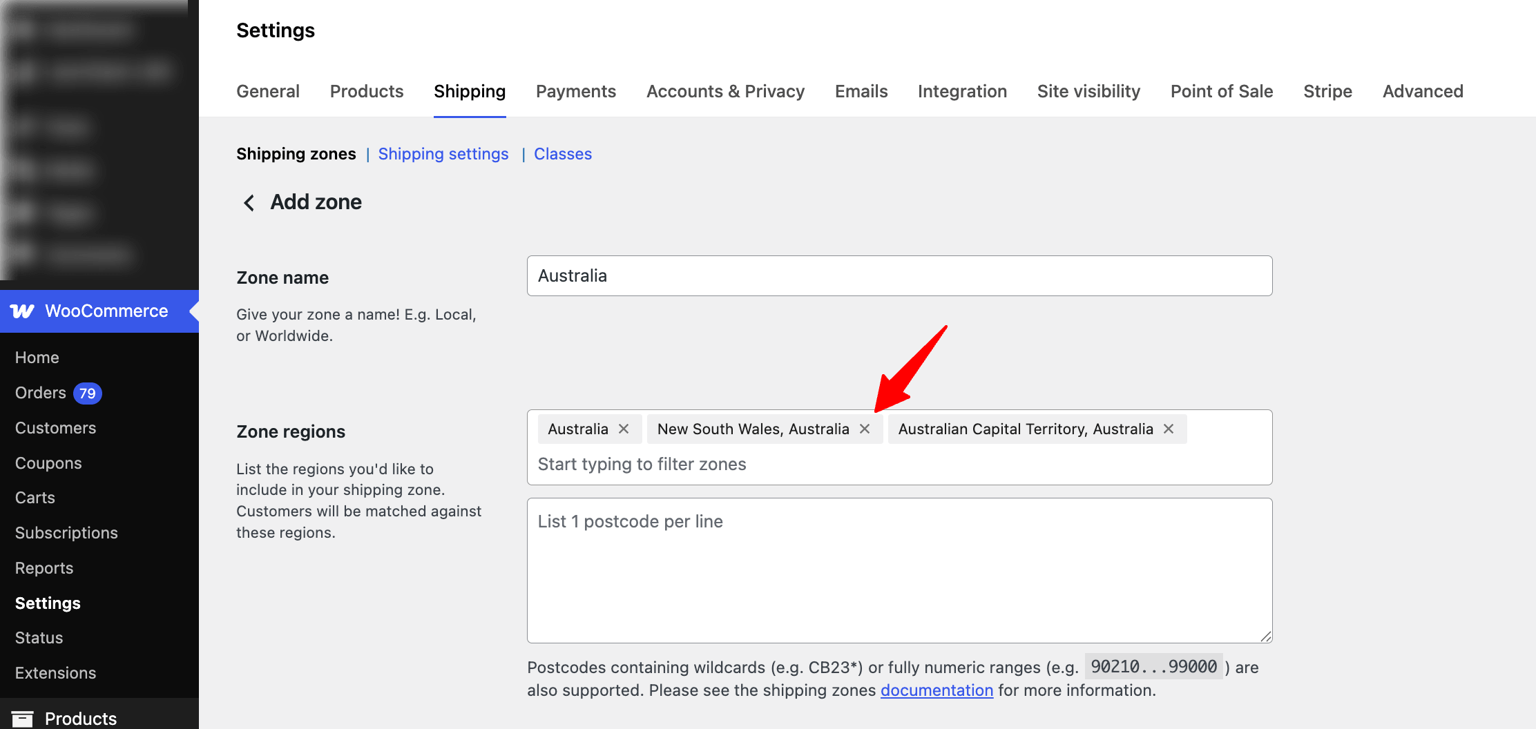 add multiple zone for shipping