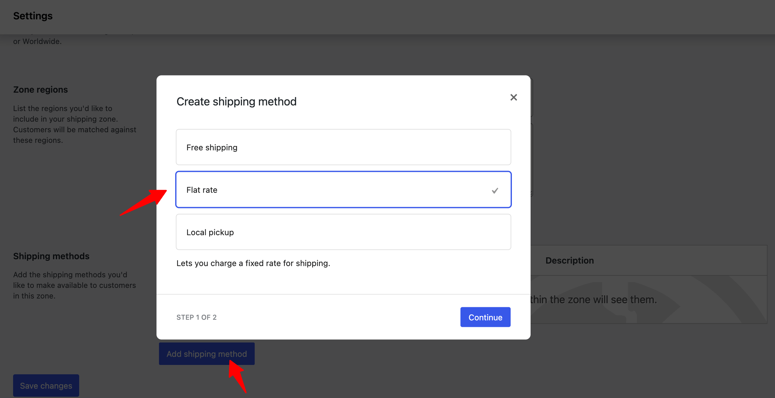 add shipping option to shipping zone