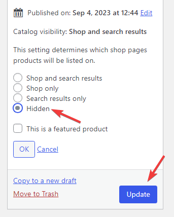 choose hidden option