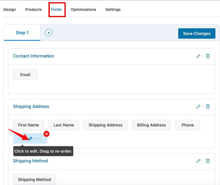 click on edit option for vat field