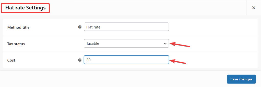 flat rate settings