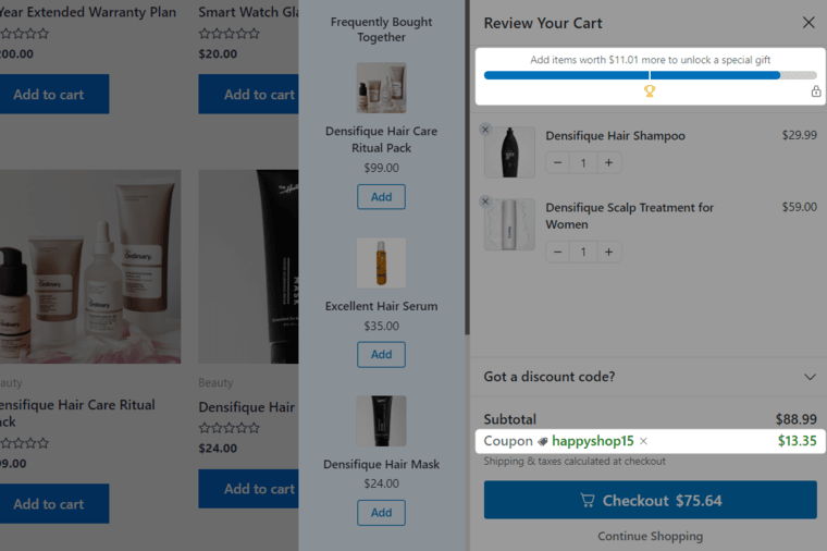 WooCommerce cart discount example