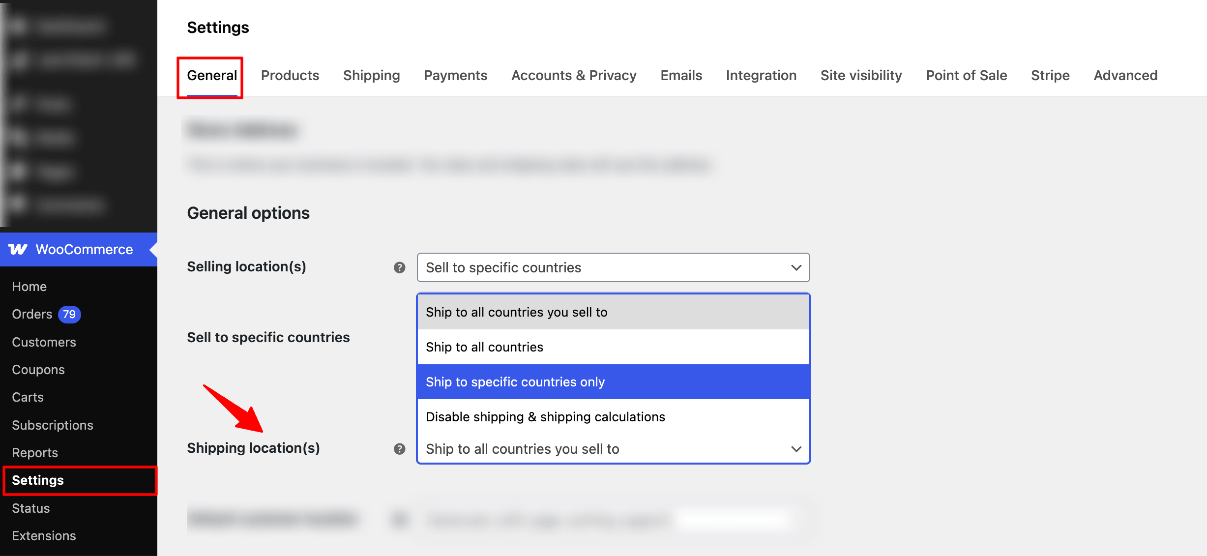 must ensure the Shipping Location is not set toDisable Shipping and Shipping calculations.