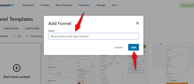 Name your funnel - WooCommerce One Page Checkout