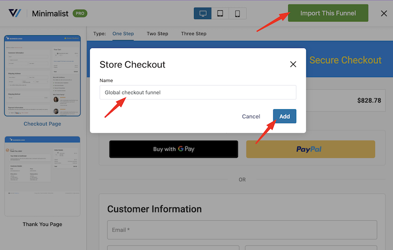 name global checkout