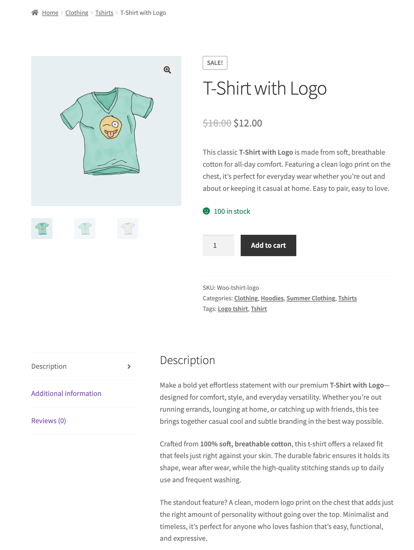 simple product preview in WooCommerce