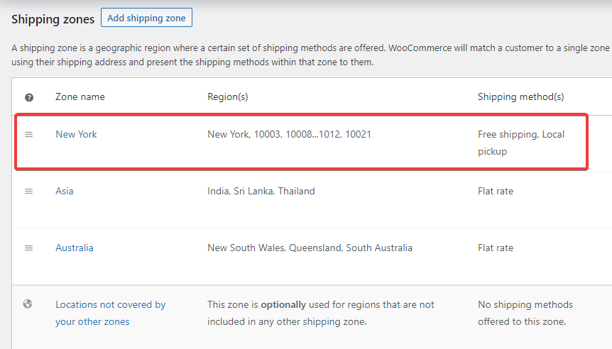 updated shipping zones