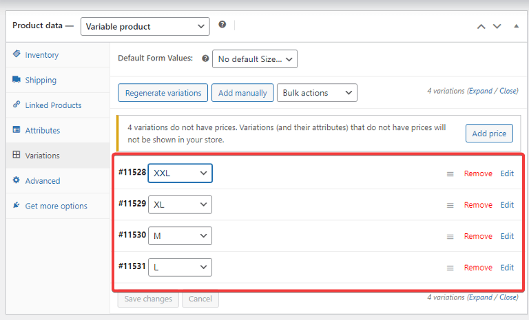 variable products