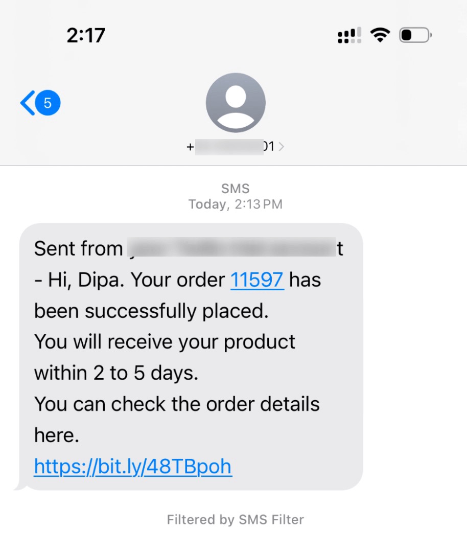 Preview WooCommerce SMS