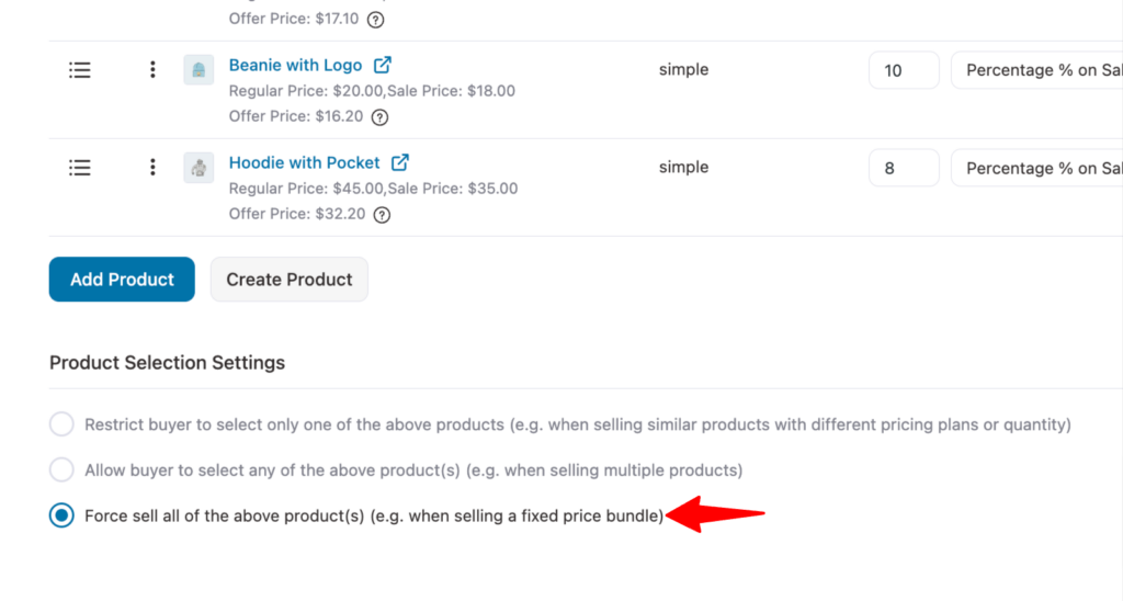 force users to add all products to cart