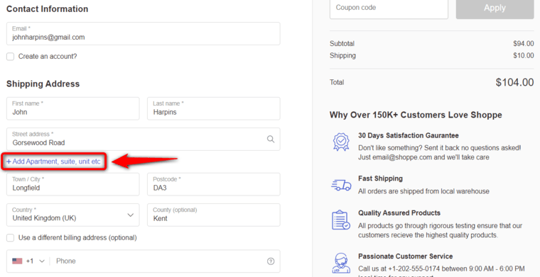 Enhancement 3: Collapsible Optional Fields on the Checkout