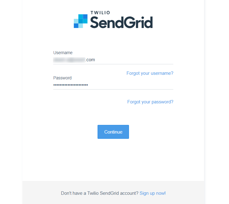 Sendgrid login