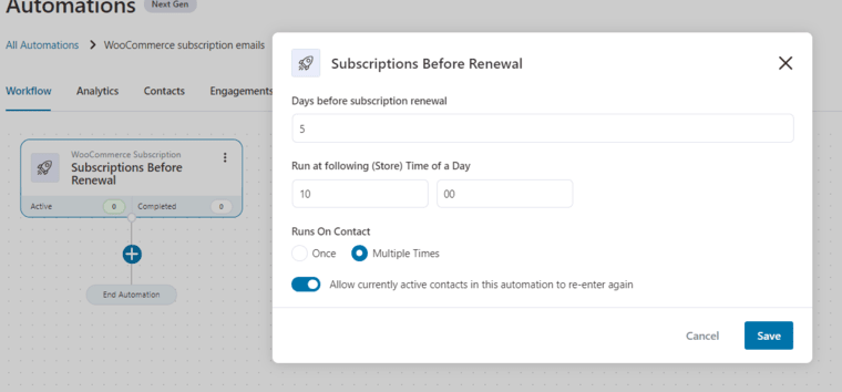Subscriptions before renewal event to remind users to renew their WooCommerce subscriptions