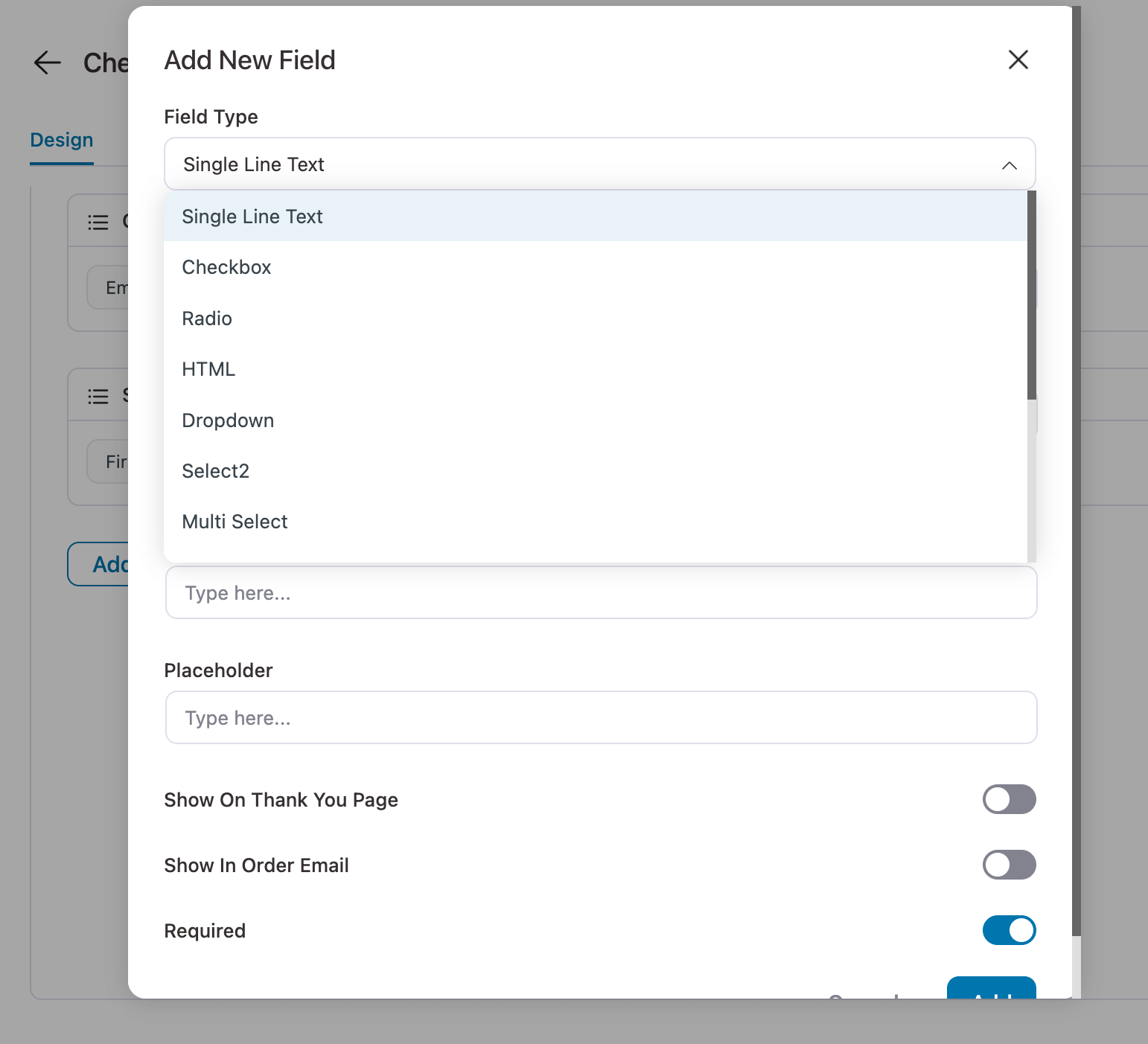 WooCommerce checkout custom field types by FunnelKit Funnel Builder
