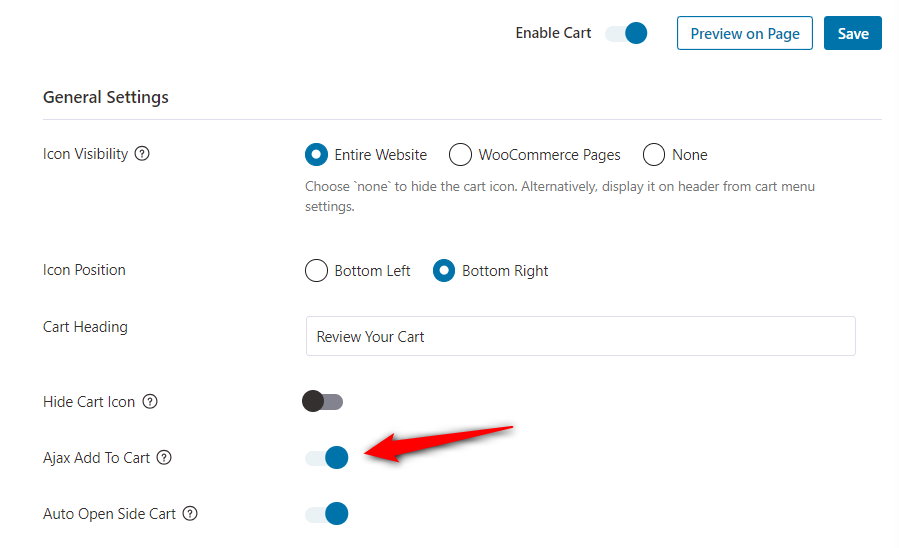 Enable Ajax add to cart and modification