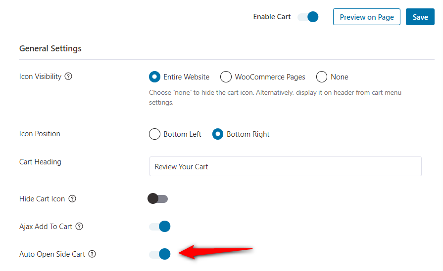 Auto Open Side Cart in FunnelKit Cart 