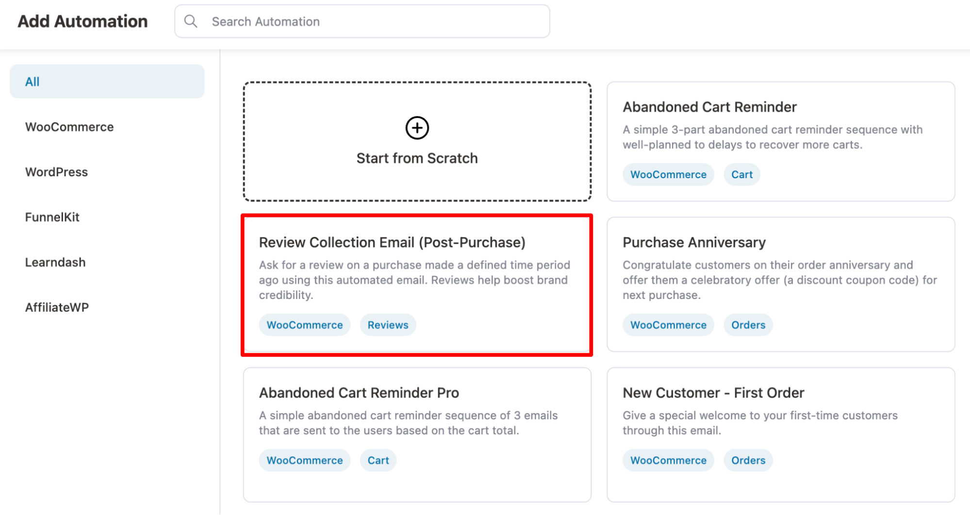 choose review collection email template