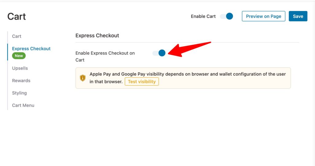 enable express checkout of fk cart