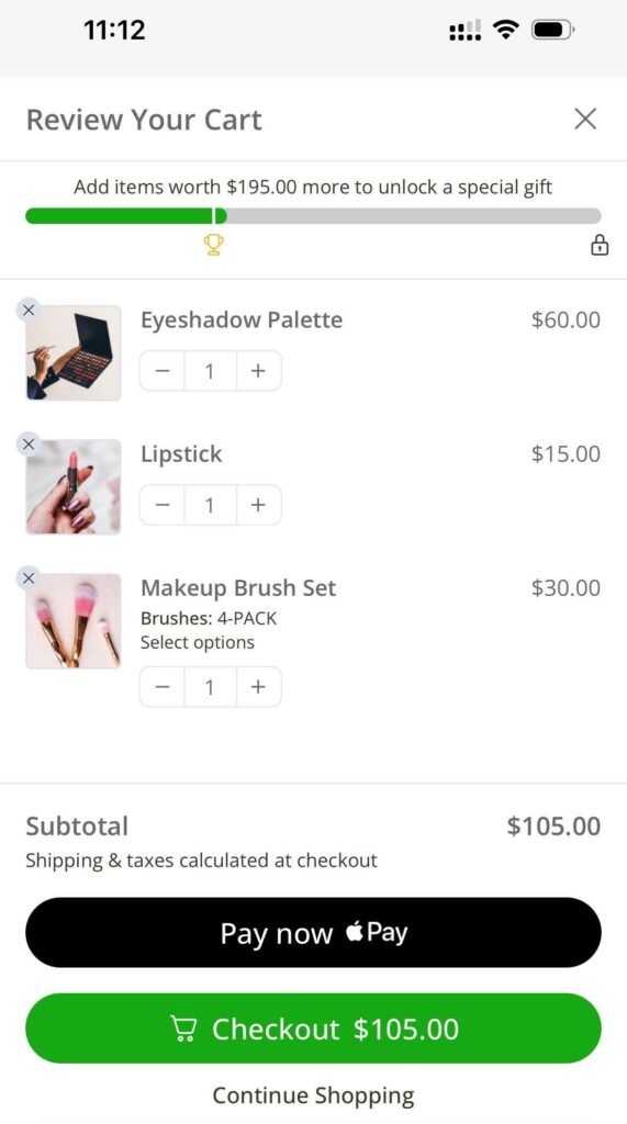 Express checkout options inside the FunnelKit Cart
