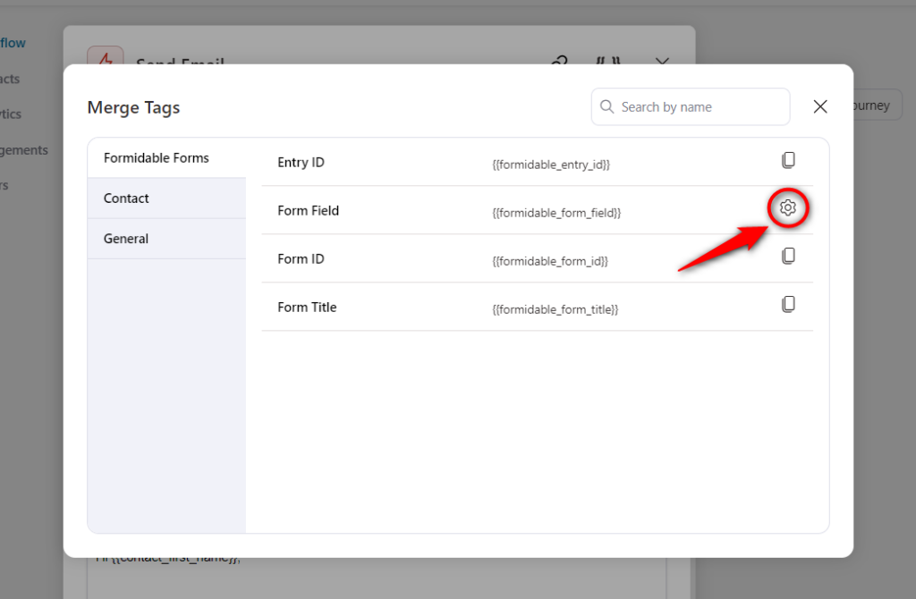 Configure the Form Field merge tag