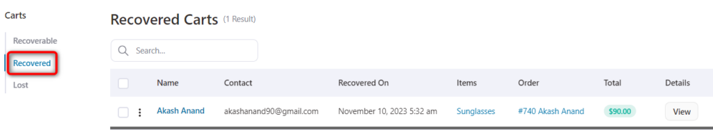 Recovered Carts in FunnelKit Automations