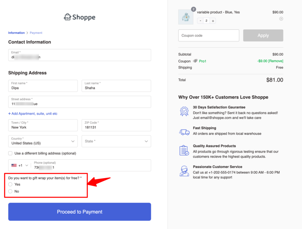 preview woocommerce custom checkout field