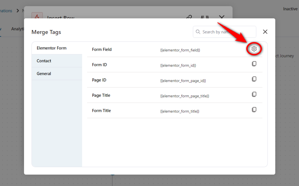 Configure the form field merge tag