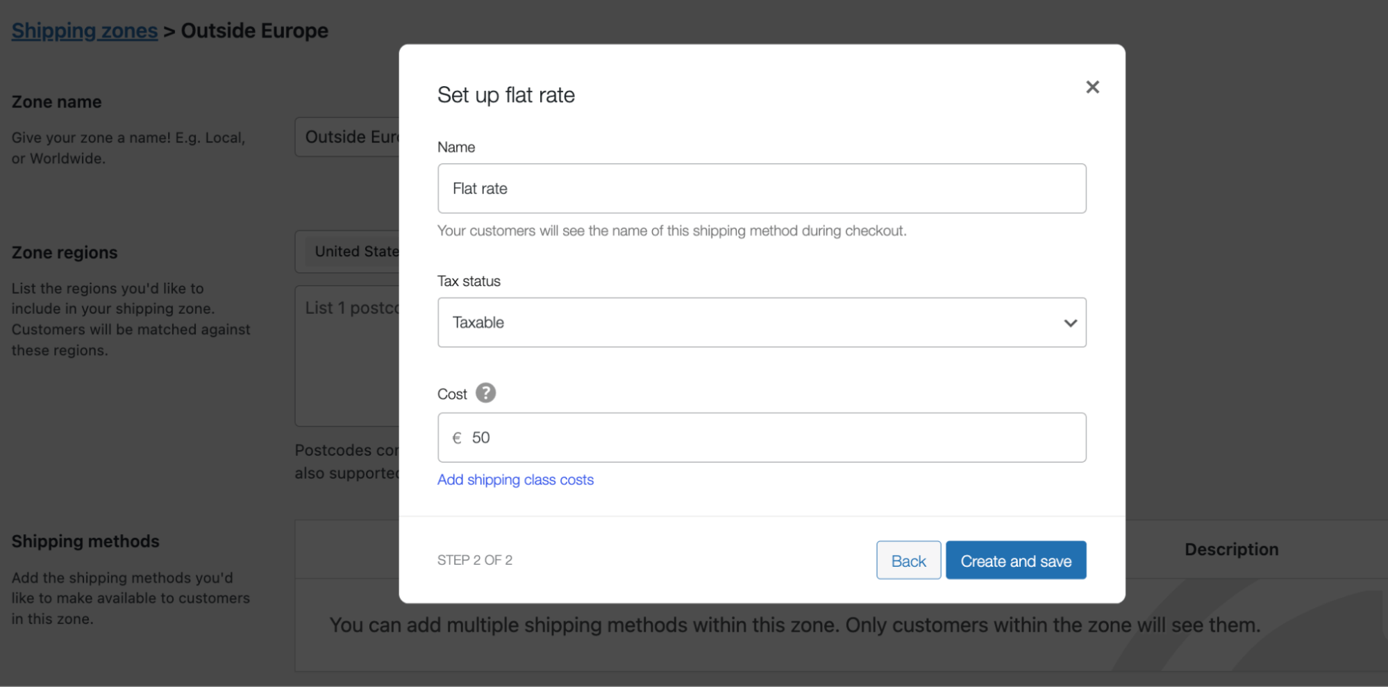 set up flat rate shipping