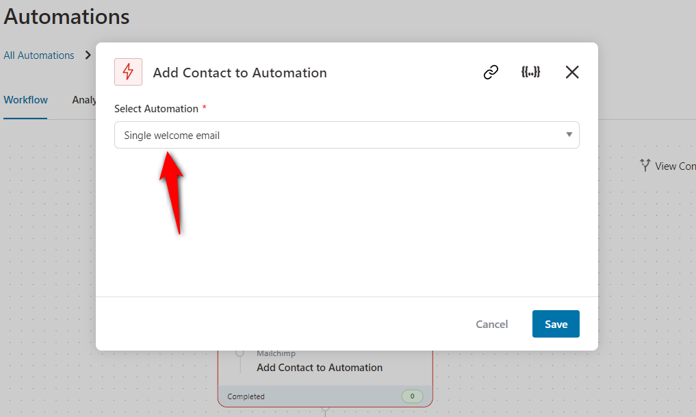 Select the automation sequence to welcome your newly enrolled LMS students