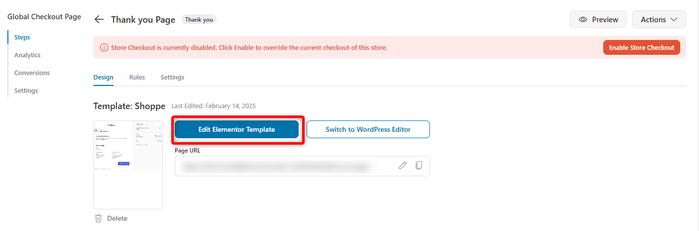 Customizing the global checkout page