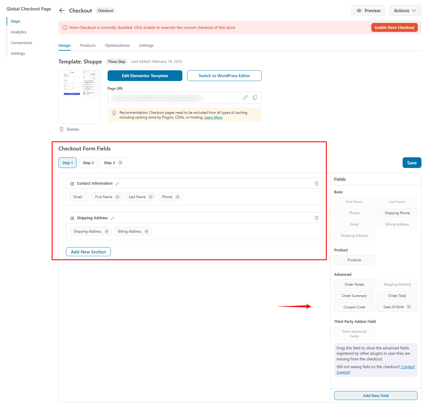 Customizing form options