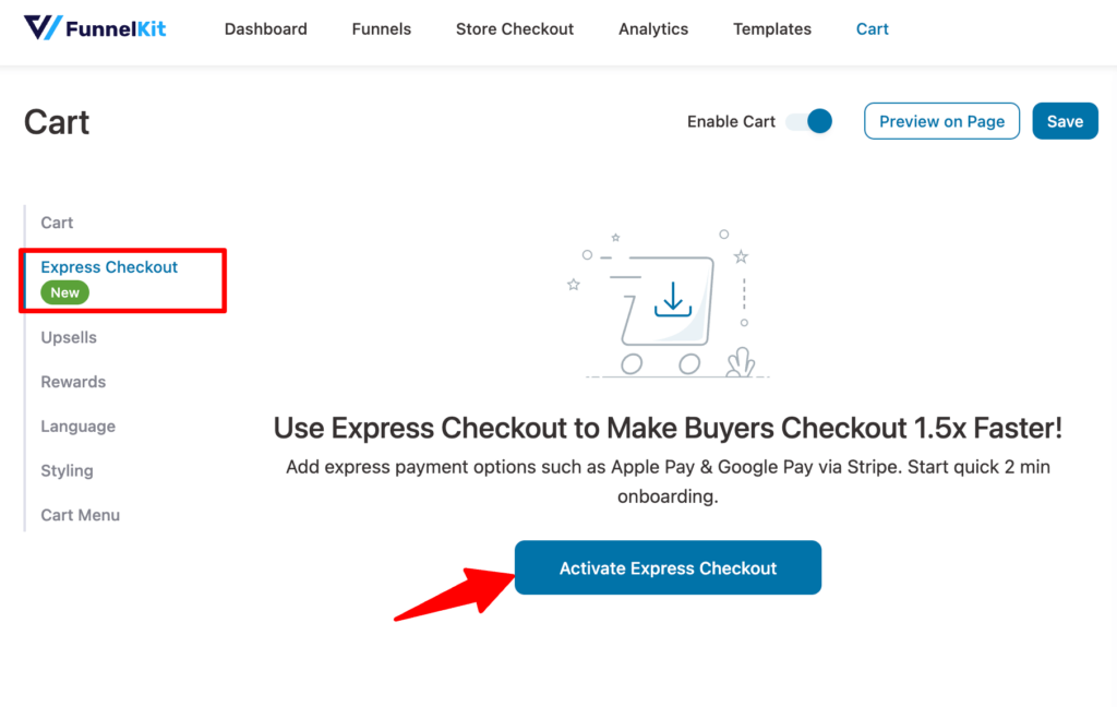 activate express checkout