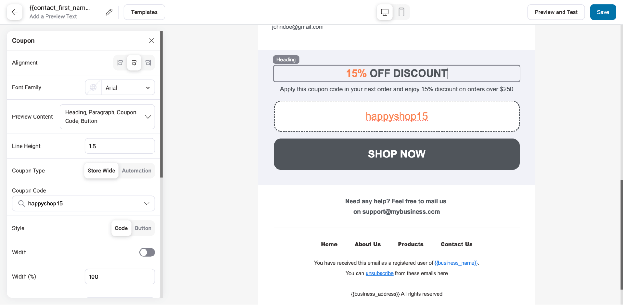 add discount block to your WooCommerce email