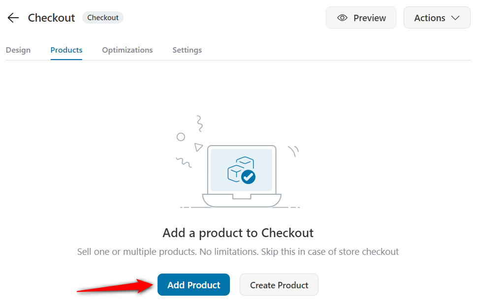 Add a product to the checkout page