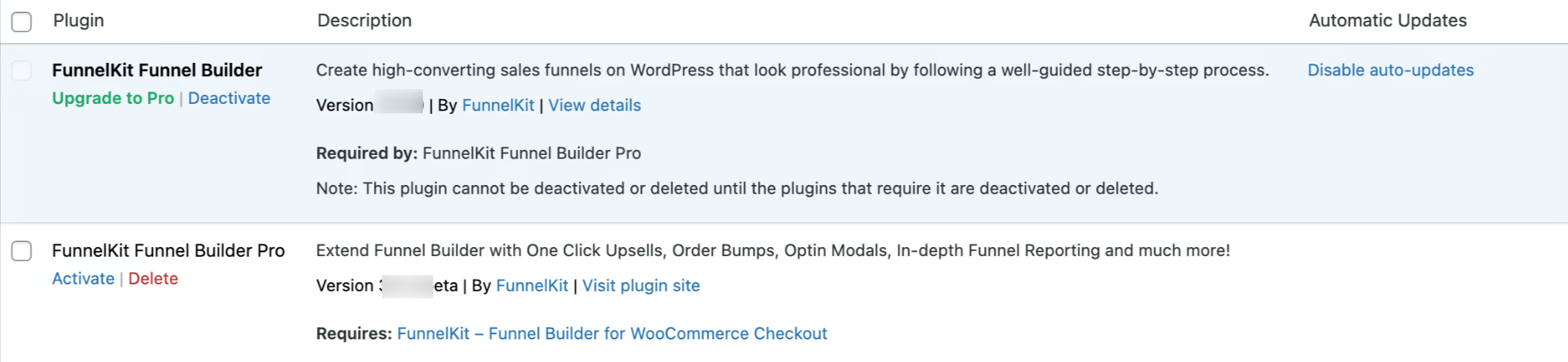 after installing both funnelkit plugins