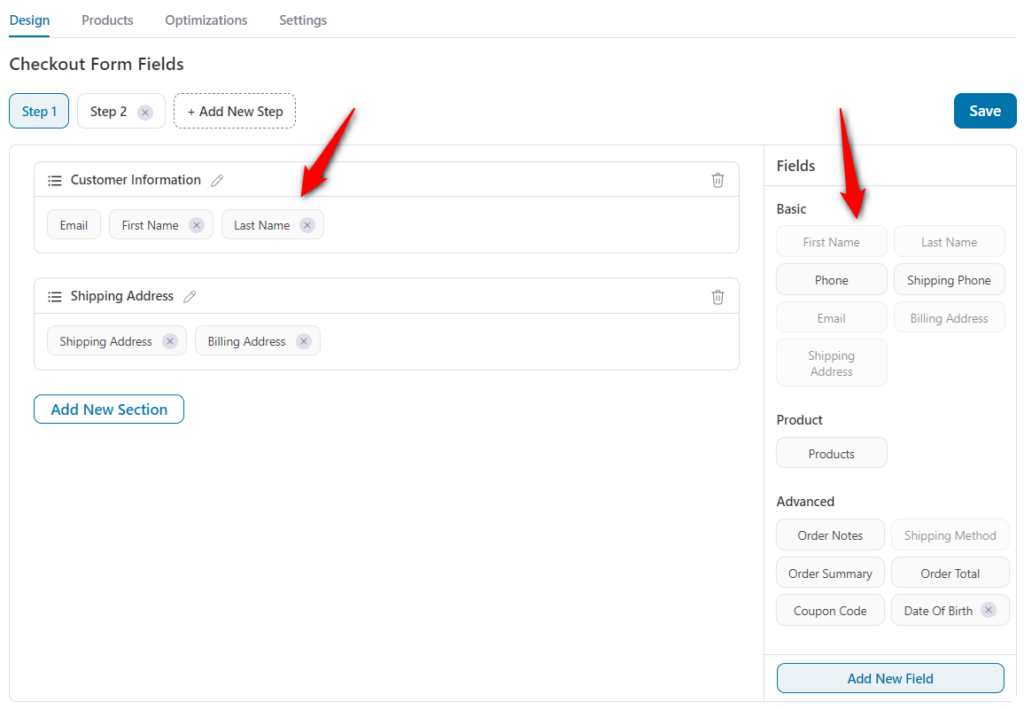 Modify the checkout form fields