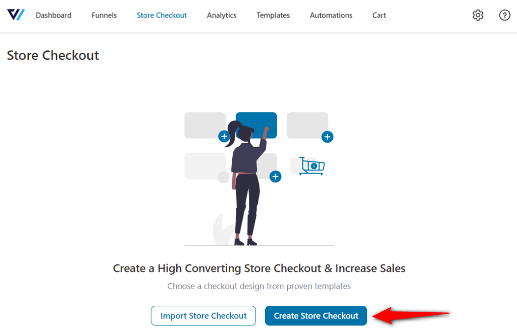Click on the Create Store Checkout button
