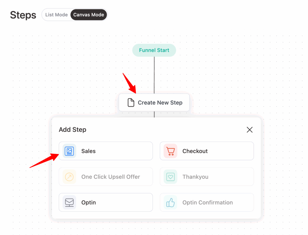 create page canvas mode