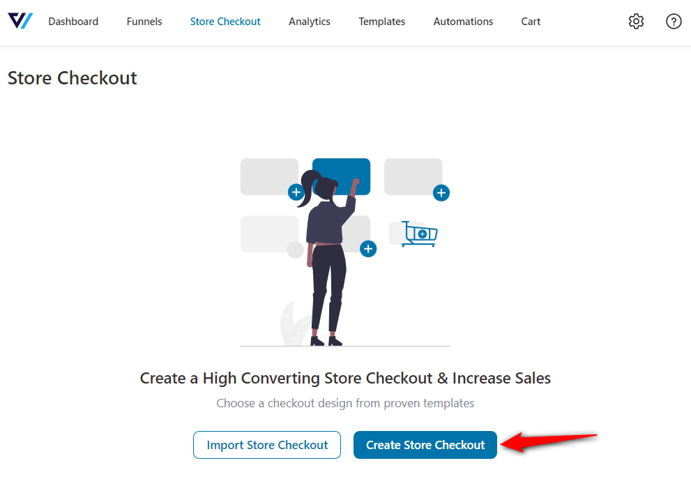 Click on the Create Store Checkout button