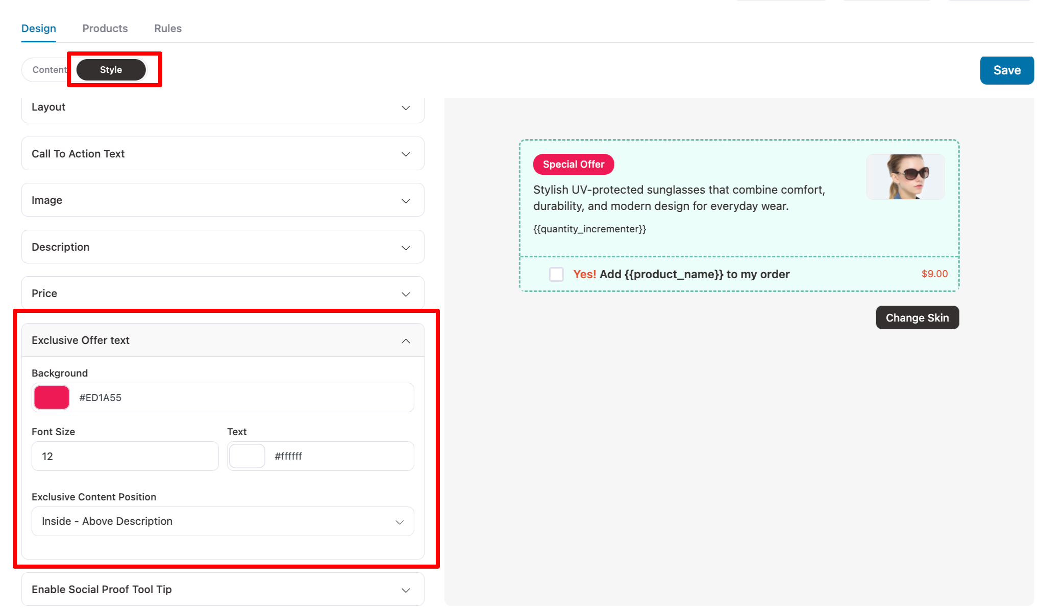 exclusive text style