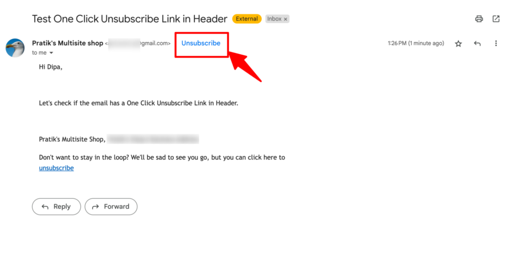 one click unsubscribe
