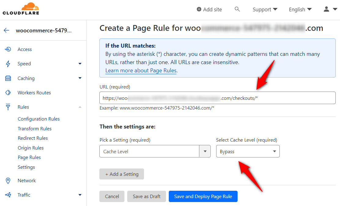 Add a page rule to exclude the funnelkit checkout and upsell url from caching - select the cache level and choose bypass