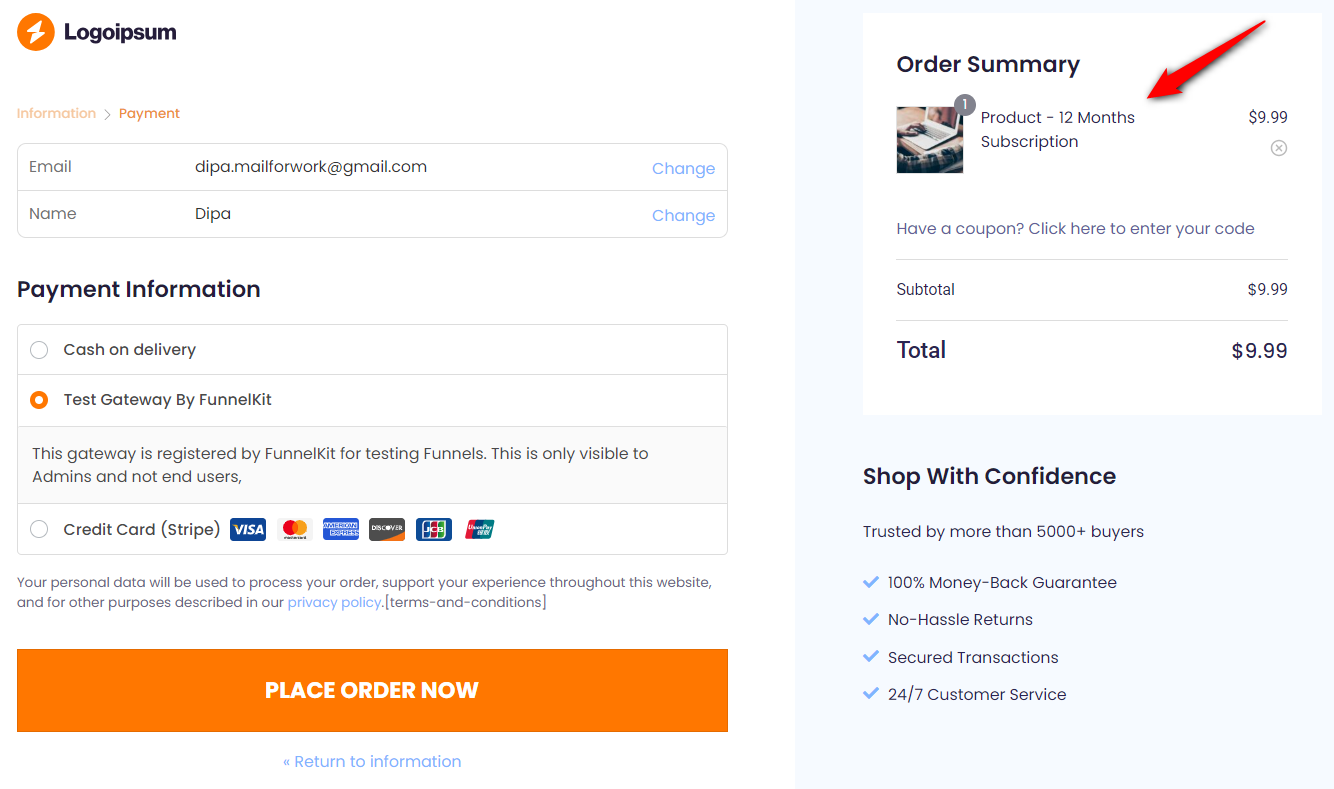 Replace Order Bump with a Cart Item - FunnelKit
