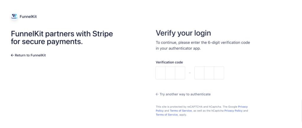 verify your login stripe