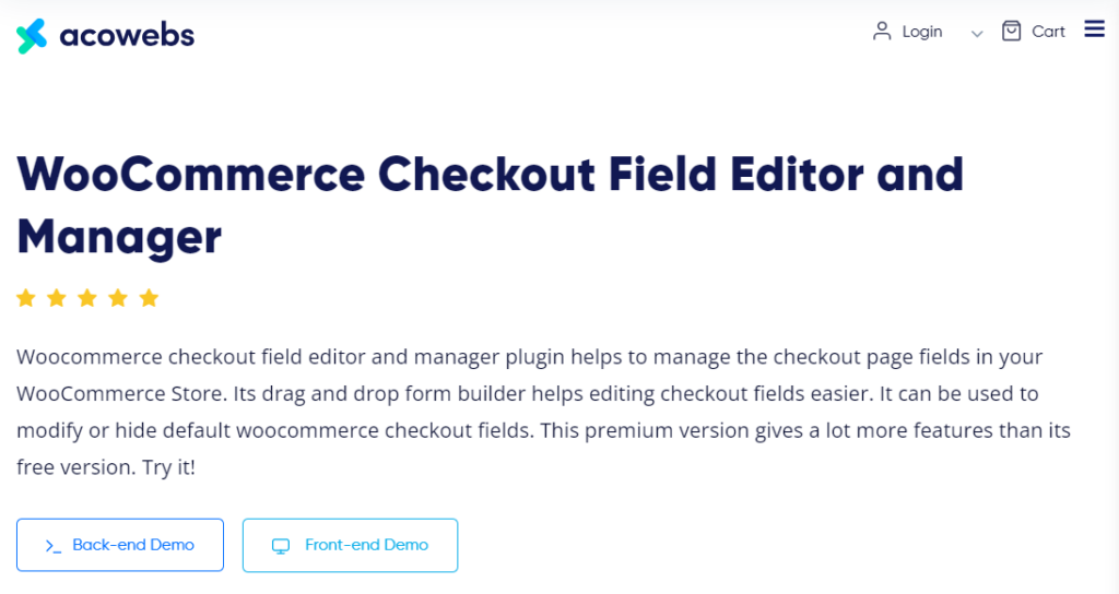 WooCommerce Checkout Field Editor and Manager plugin